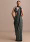 Indigo Satin Modal Handblock Printed Ajrakh Saree