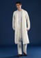 Ivory Sequin Embroidered Mens Kurta Set with Dupatta