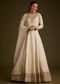 Ivory Banarasi Tissue Anarkali With Gotta Work