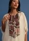 Ivory Georgette Skirt And Cape In Resham Work