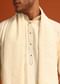Ivory Plain Kurta Set With Hand Work Dupatta