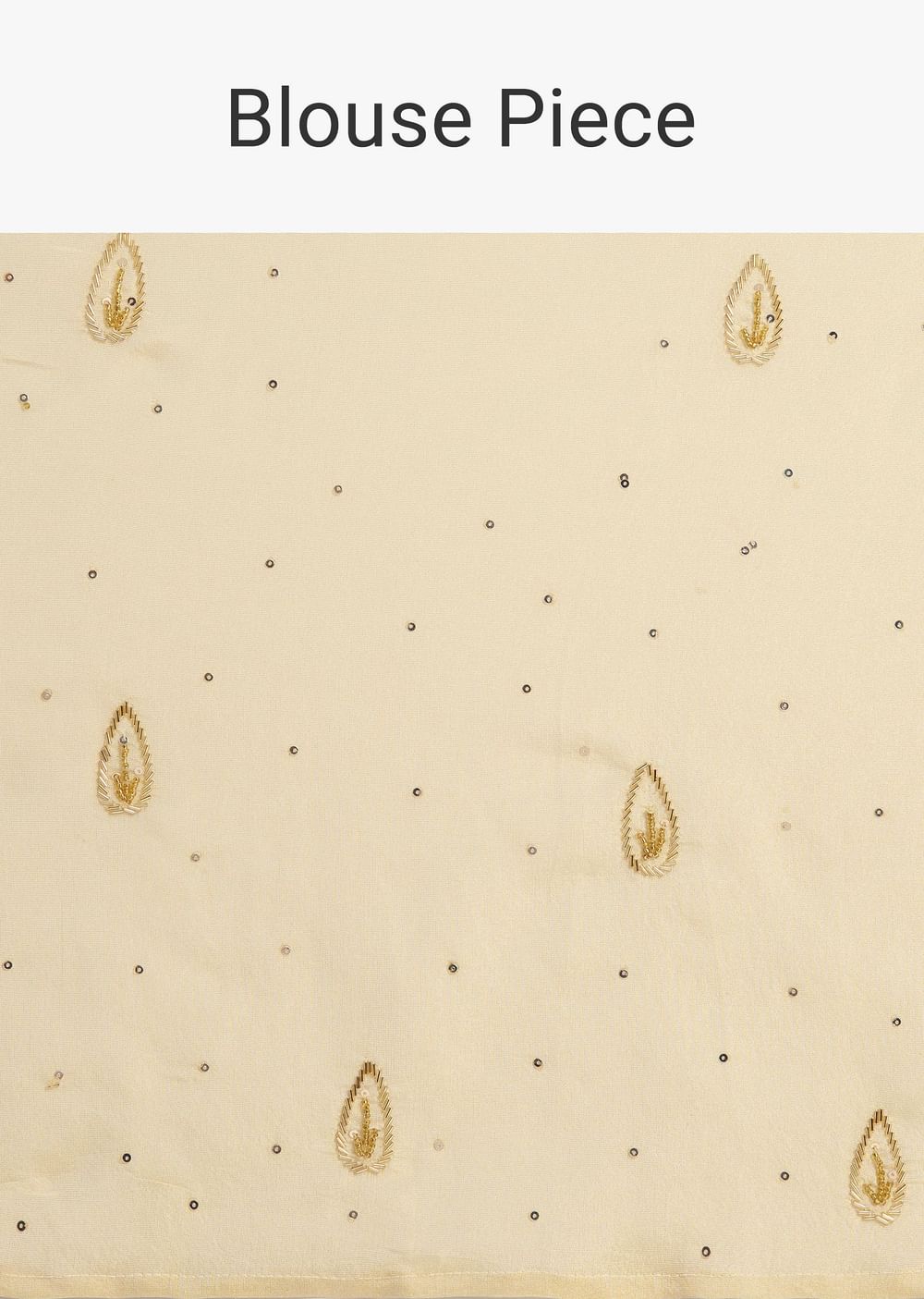 Ivory Tissue Saree With Cutdana Embroidered Border and Unstitched Blouse