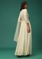 Ivory White Anarkali Suit In Silk With Handwork