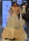 Champagne Gold Divine Gown In Net With Ruffle Frill Adornment - NOOR 2022