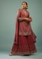 Valentine Red Sharara Suit In Georgette With Embroidery
