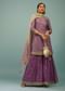 Lavender Purple Sharara Suit With Embroidery And Bandhani Dupatta