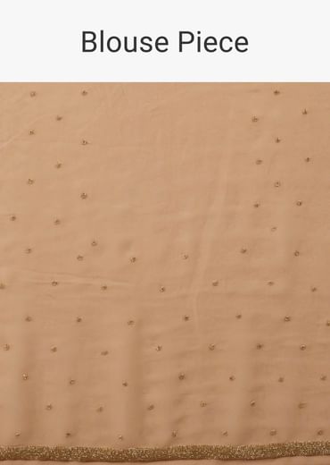 Beige Brown Saree Kashmiri Embroidered In Georgette