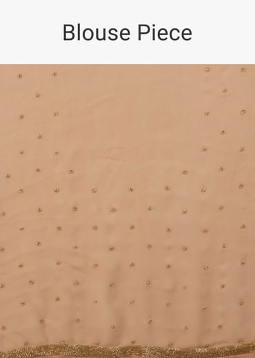 Mocha Brown Festive Toasted Almond Beige Saree Kashmiri Embroidered In Georgette