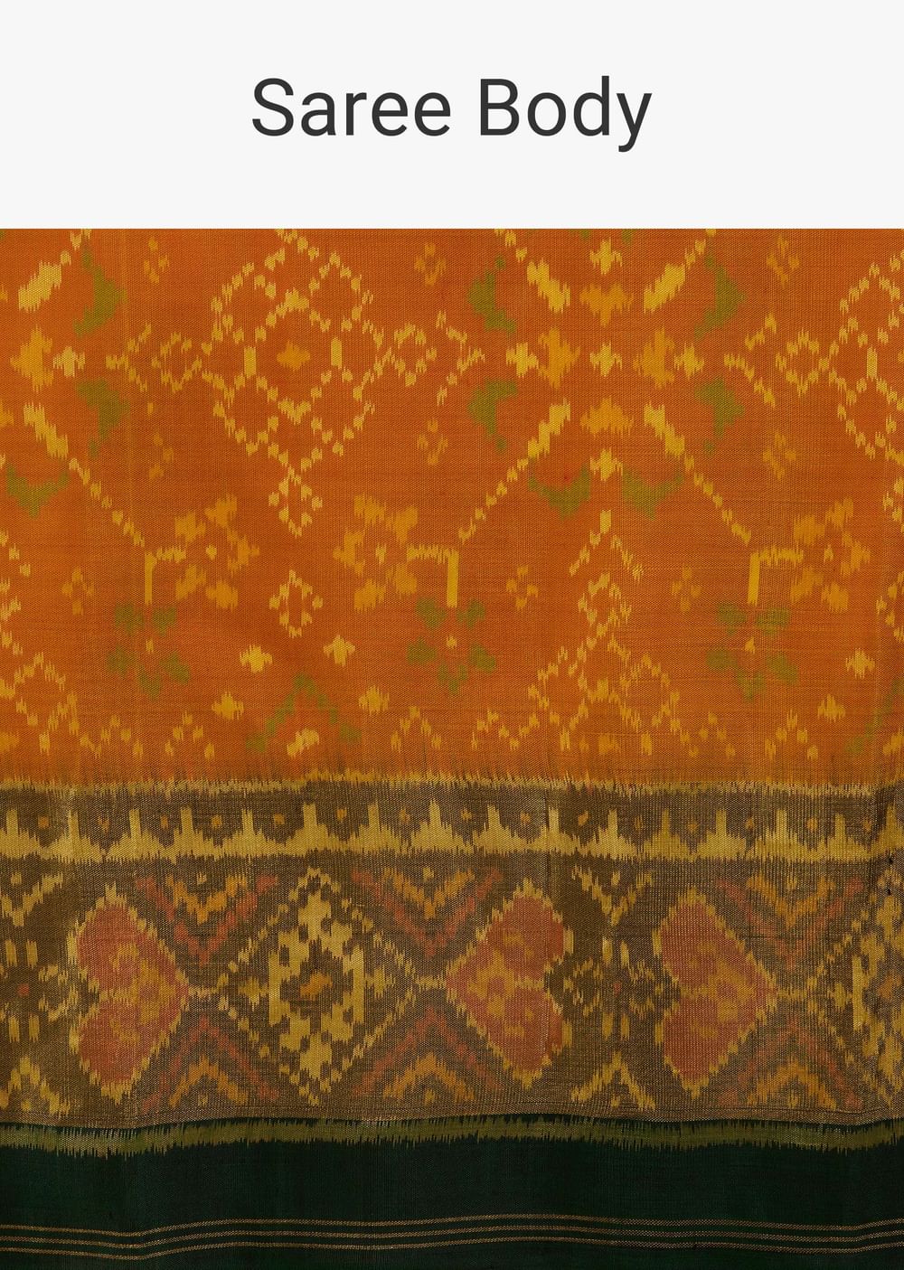 Kalki Golden Oak Yellow Saree In Silk With Ikat Weave Patola Work