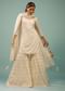 Pearl White Sharara Suit With Embroidery
