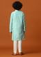 Kalki Mint Green Boys Kurta Set In Silk With Mirrors And Threadwork For Boys