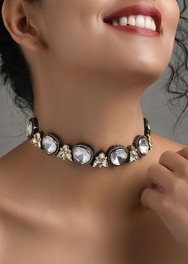 Silver Victorian Choker Necklace