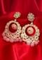 Kundan studded cream chandbali earring only on kalki