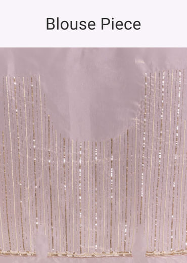 Lavender Crush Tissue Saree With Floral Embroidery