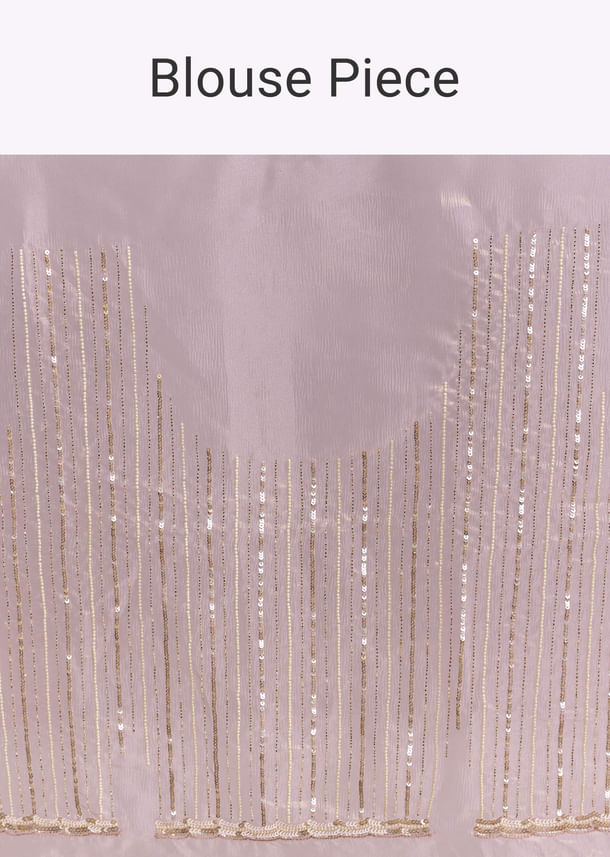 Lavender Crush Tissue Saree With Floral Embroidery