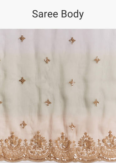 Lavender Ombre Tissue Saree With Embroidered Cutdana And Beads