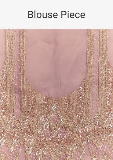 Lavender Shibori Organza Saree With Cutwork Scallop Embroidered Border