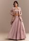 Lavender Silk Embroidered Jacket Lehenga Set
