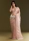 Lavender Tissue Saree With All Over Stone Embellishment And Cutdana Scallop Border
