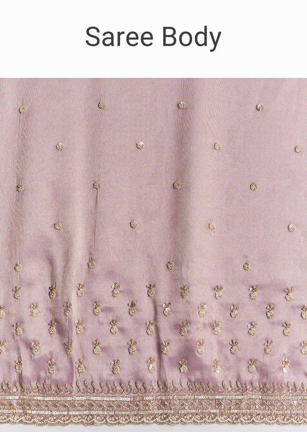 Lavender Tissue Saree With Cutdana Sequin And Bead Embroidery