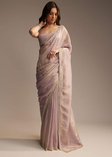 Lavender Tissue Saree with Cutdana  Sequin Work