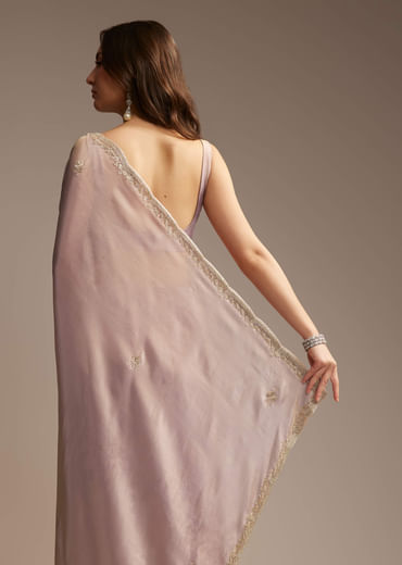 Lavender Tissue Saree with Cutdana  Sequin Work