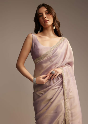 Lavender Tissue Saree with Cutdana  Sequin Work