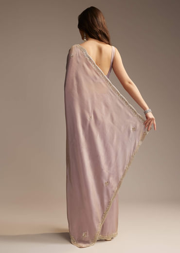 Lavender Tissue Saree with Cutdana  Sequin Work