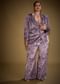 Lavender Velvet Indo Western Set With Embellished Blazer