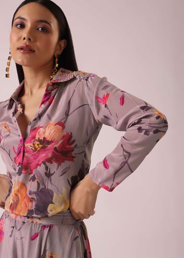 Lavender Floral Print co ord set