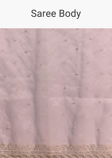 Lavender Organza Embroidered Saree With Jaal And Butti Work