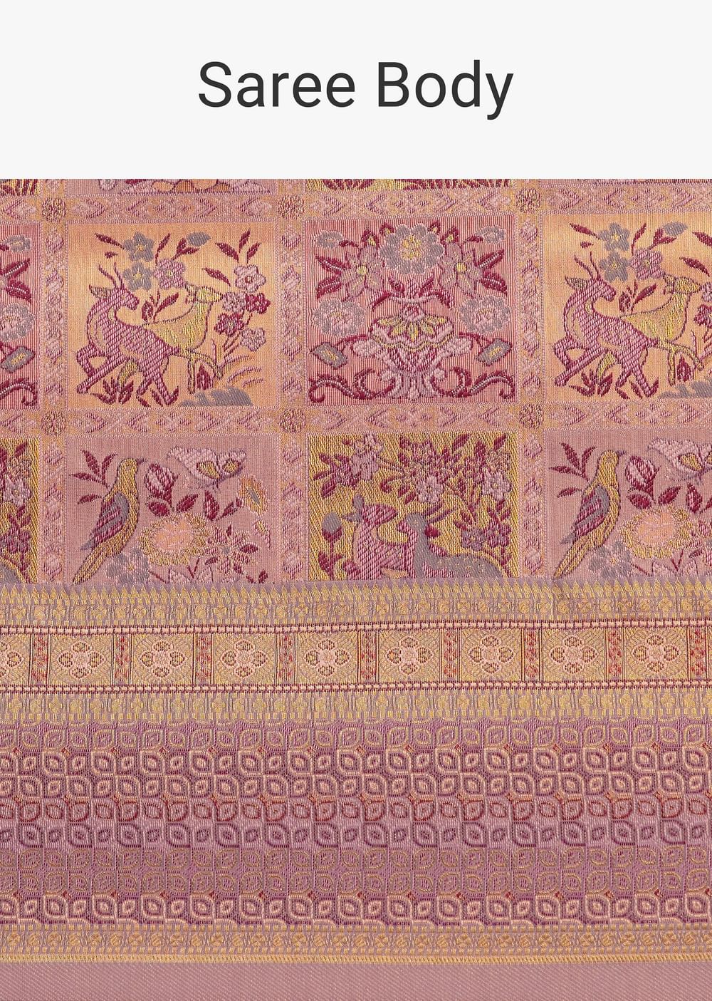 Lavender Silk Saree With Intricate Woven Motifs