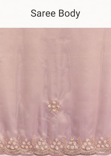 Lavender Tissue Saree Embroidered With Sequins And Cutdana