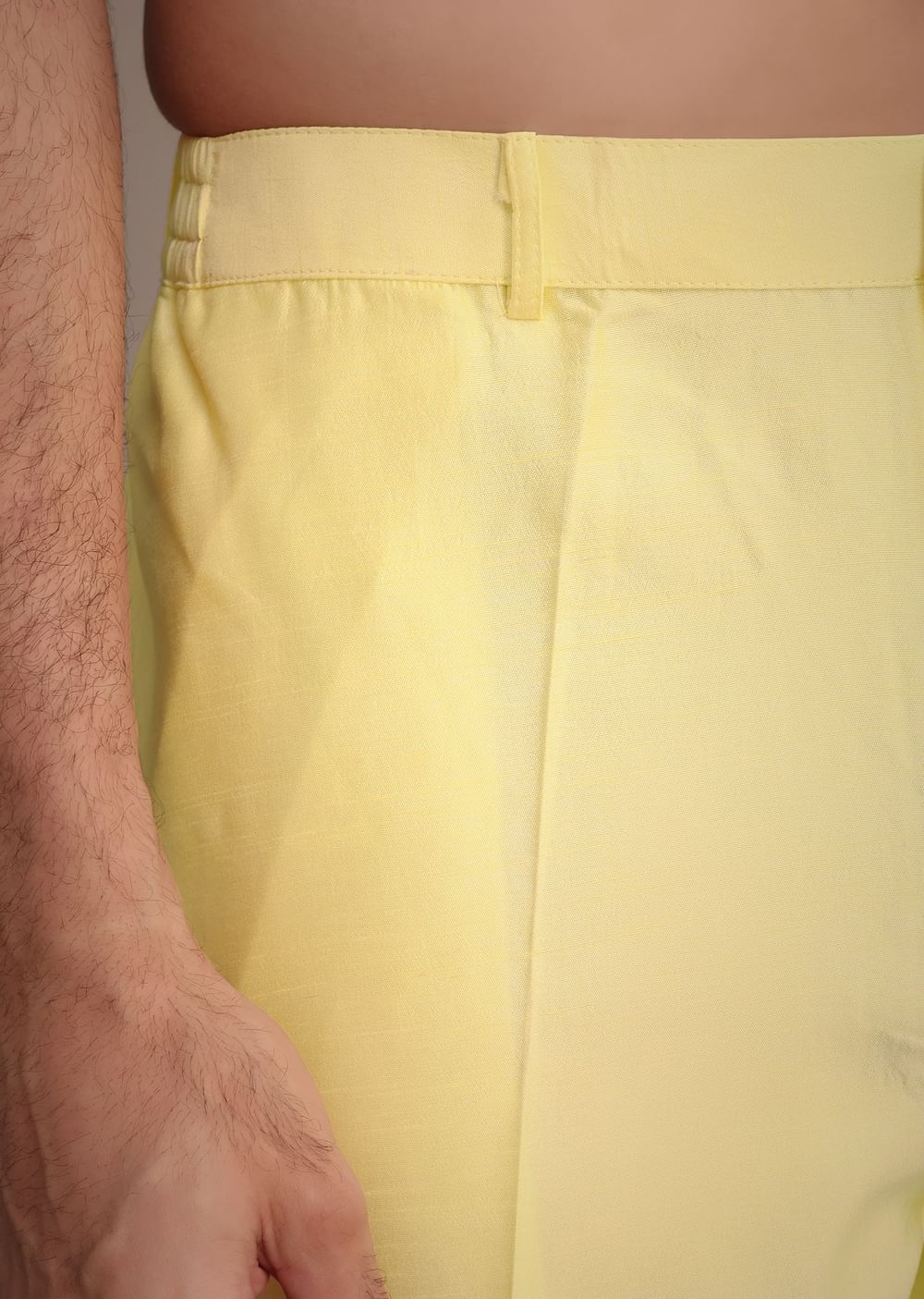 Lemon Yellow Silk Thread Work Kurta Jacket Set