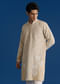 Light Beige Silk Embroidered Kurta Set