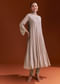 Light Brown Chinon Anarkali Suit With Moti And Zardosi Work
