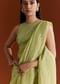 Light Green Crushed Tissue Sequin Saree With Scallop Border