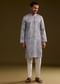 Light Lilac Silk Geometric Printed Kurta Set