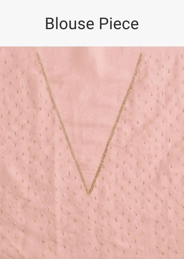 Light Peach Tissue Silk Saree With Stone Embellishments