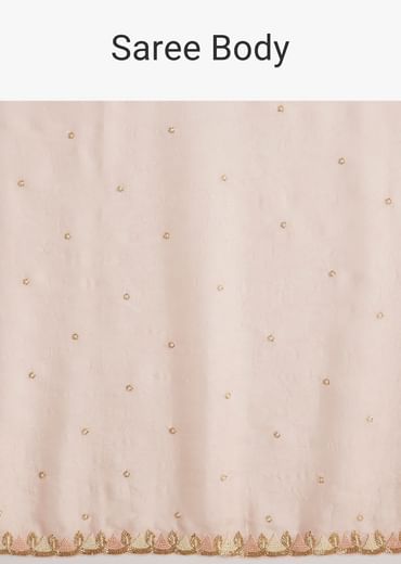 Light Peach Tissue Silk Saree With Stone Embellishments