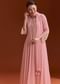 Light Pink Chinon Anarkali Suit With Cut Dana And Beads Work