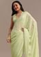 Light Green Chikankari Georgette Saree With Stone Embellishments