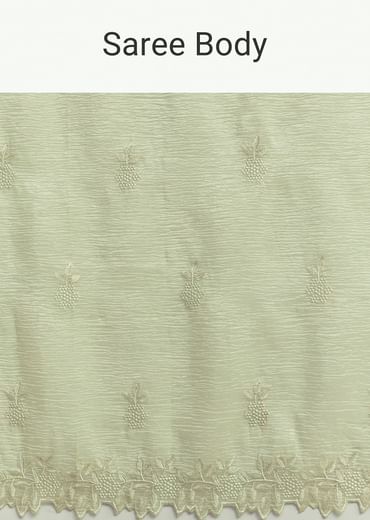 Light Green Crushed Tissue Saree With Resham Embroidered Border