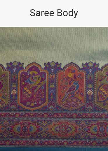 Light Green Silk Saree With Traditional Woven Motifs