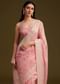 Light Pink Tissue Sequin And Resham Thread Work Saree