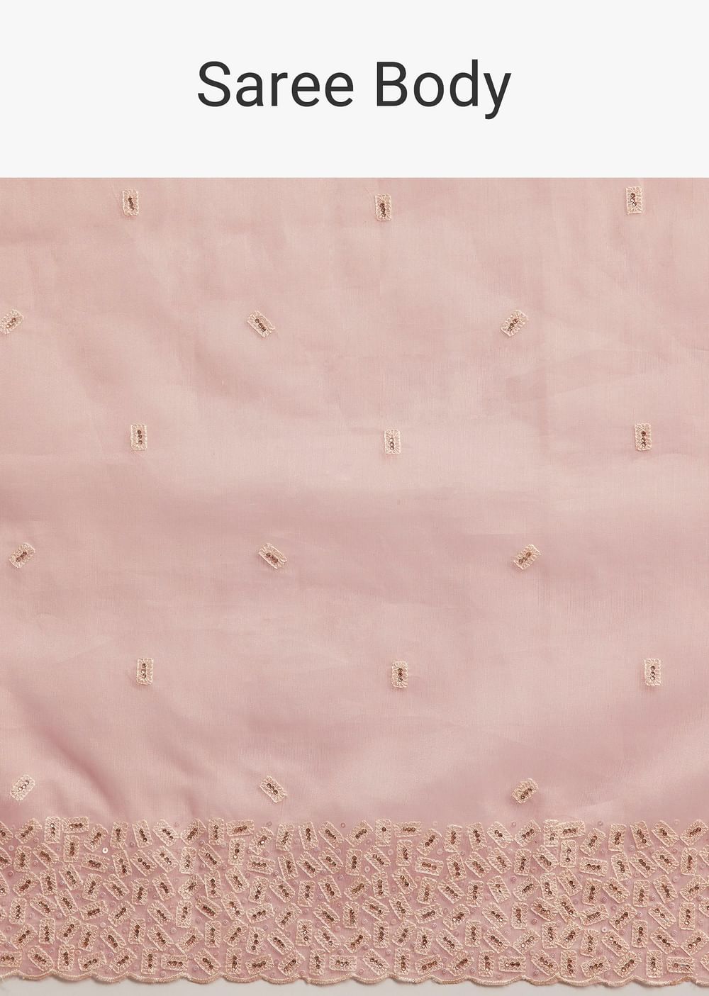 Light Pink Tissue Sequin And Resham Thread Work Saree