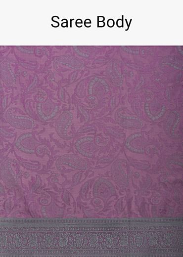 Wine South Resham Silk Saree With Woven Work And Unstitched Blouse Fabric