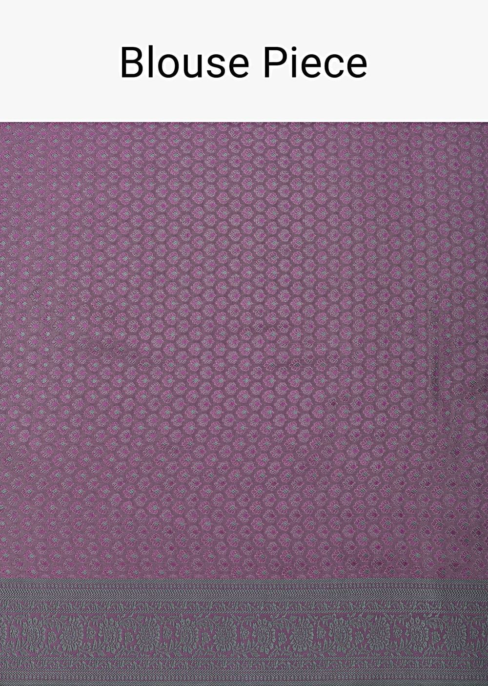 Wine South Resham Silk Saree With Woven Work And Unstitched Blouse Fabric