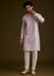Lilac Embroidered Silk Kurta Set