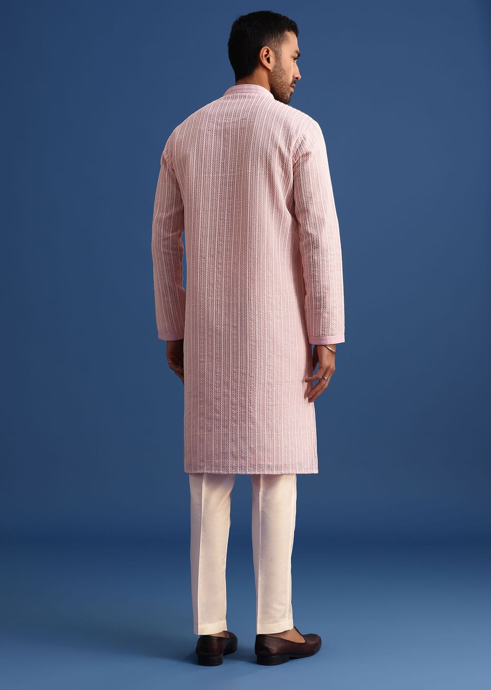 Lilac Georgette Kurta Set With Thread Work